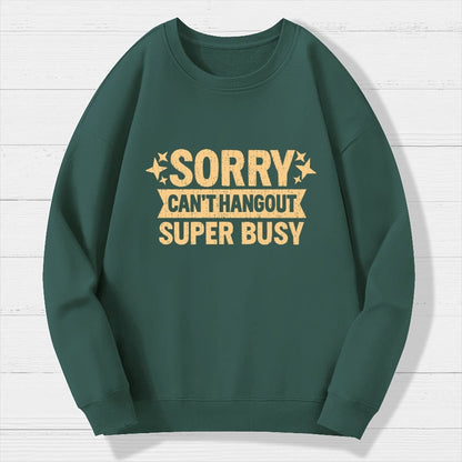 Sorry — Can’T Hang Out — Super Busy Geek Cotton Sweatshirt
