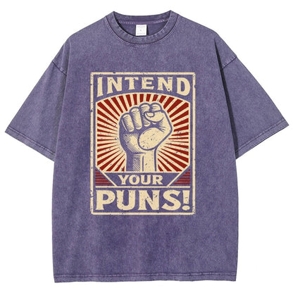 Intend Your Puns Vintage Distressed T-shirt