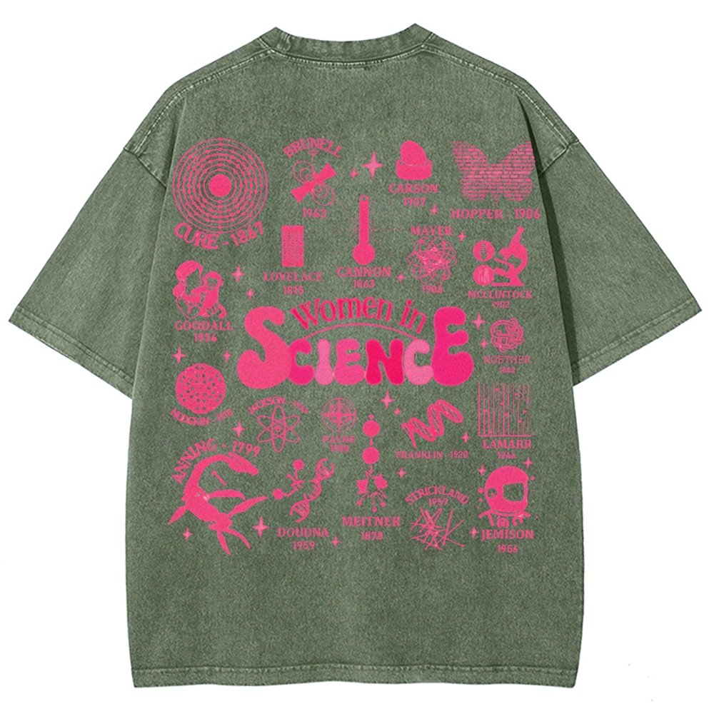 In Science Teacher Vintage Snowflake Washed T-Shir