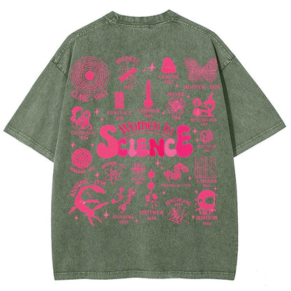 In Science Teacher Vintage Snowflake Washed T-Shir