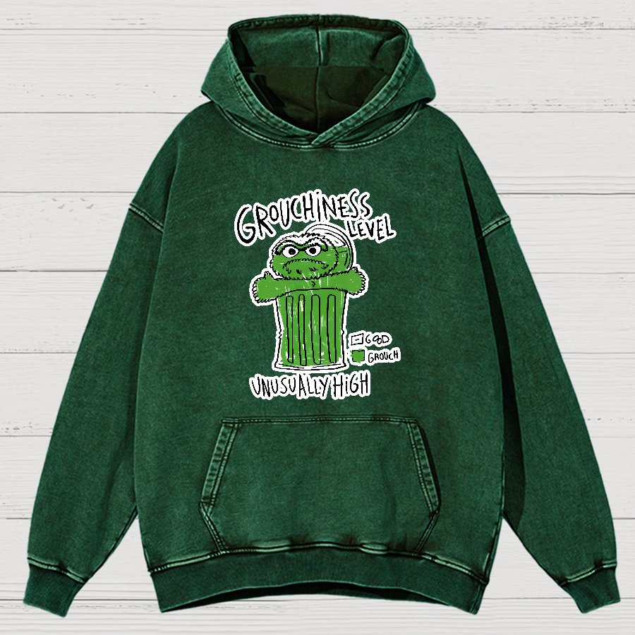 Grouchiness Level Vintage Distressed Hoodie