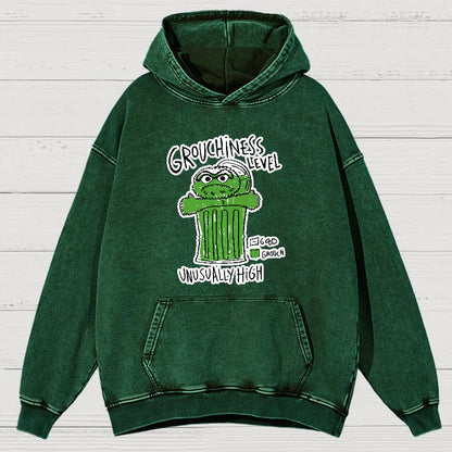 Grouchiness Level Vintage Distressed Hoodie