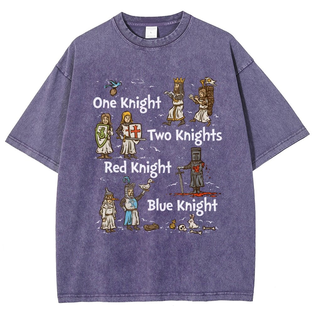 Red Knight Blue Knight Vintage Distressed T-shirt