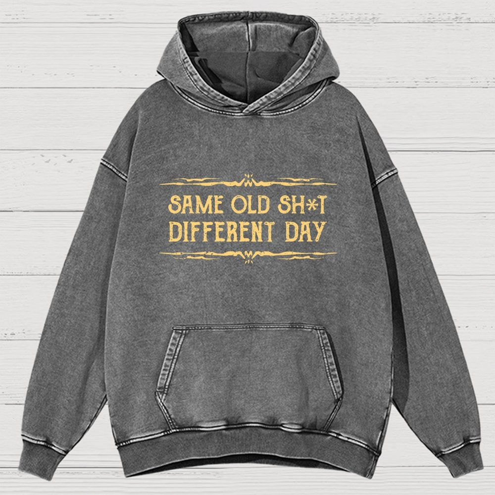 Same Old Stuff Different Day Vintage Distressed Hoodie