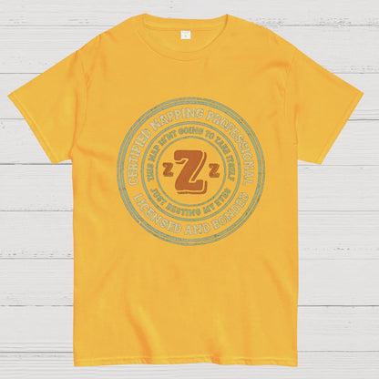 Certified Napping Professional Funny Z Geeky T-Shirt