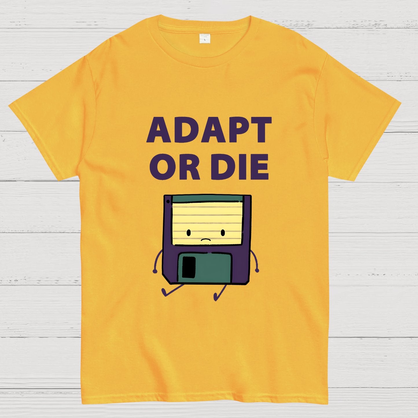 Adapt or Die Floppy Disk Geek T-Shirt