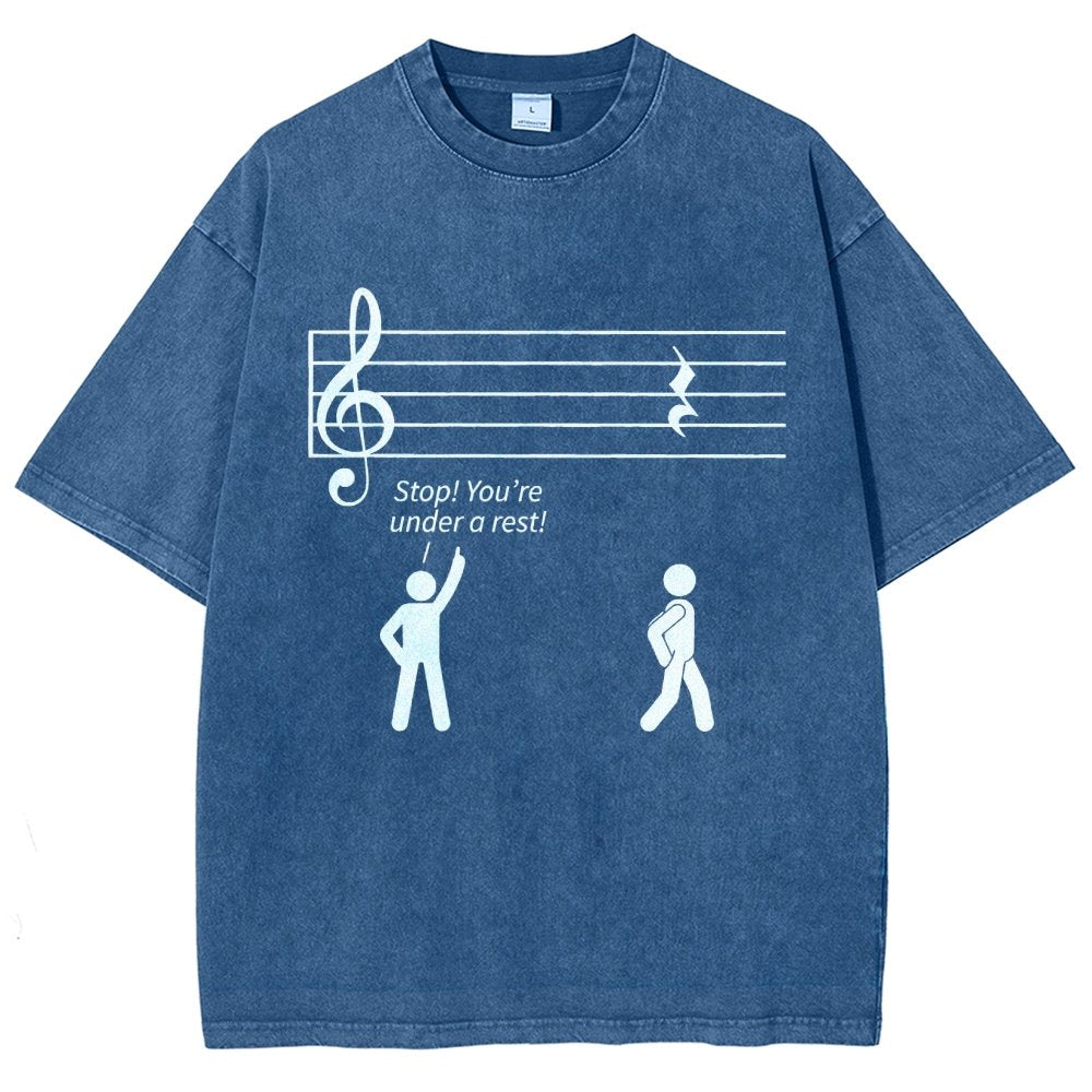 Stop Under A Rest Music Vintage Distressed T-shirt