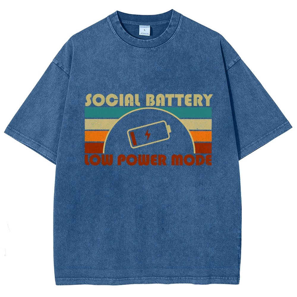 Low Social Battery Vintage Distressed T-shirt