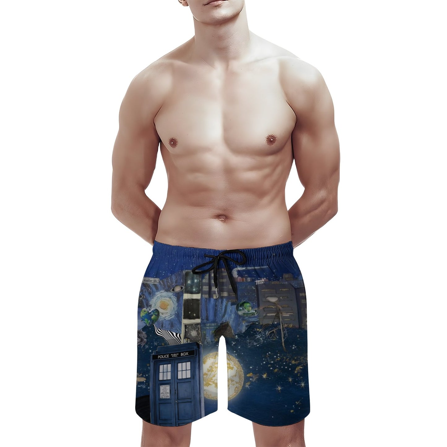 Starry Phone Booth Geek Shorts