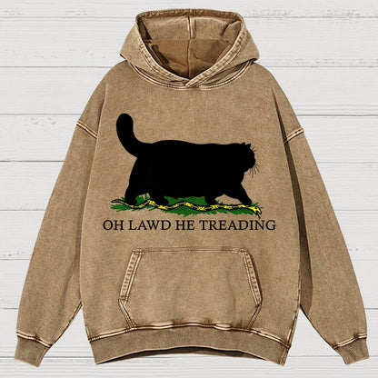 Oh Lawd He Treading Vintage Distressed Hoodie