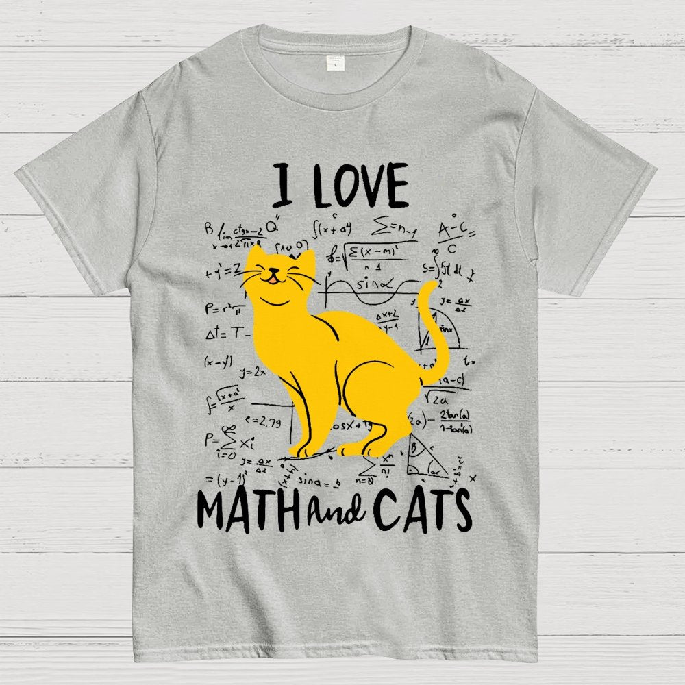 I Love Math And Cats Unisex Geek T-Shirt