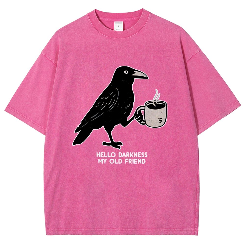 Raven Crow Coffee Vintage Distressed T-shirt