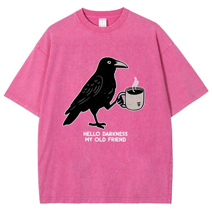 Raven Crow Coffee Vintage Distressed T-shirt