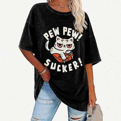 Pew Pew Sucker Vintage Distressed T-shirt