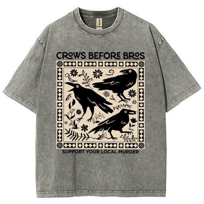 Crows Before Bros Vintage Distressed T-shirt