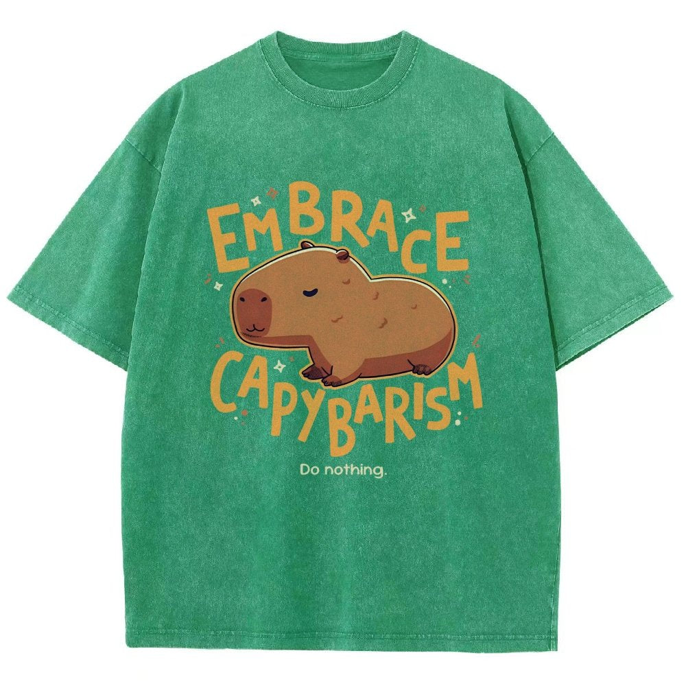Capybarism Do Nothing Vintage Distressed T-shirt