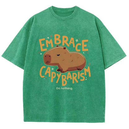 Capybarism Do Nothing Vintage Distressed T-shirt