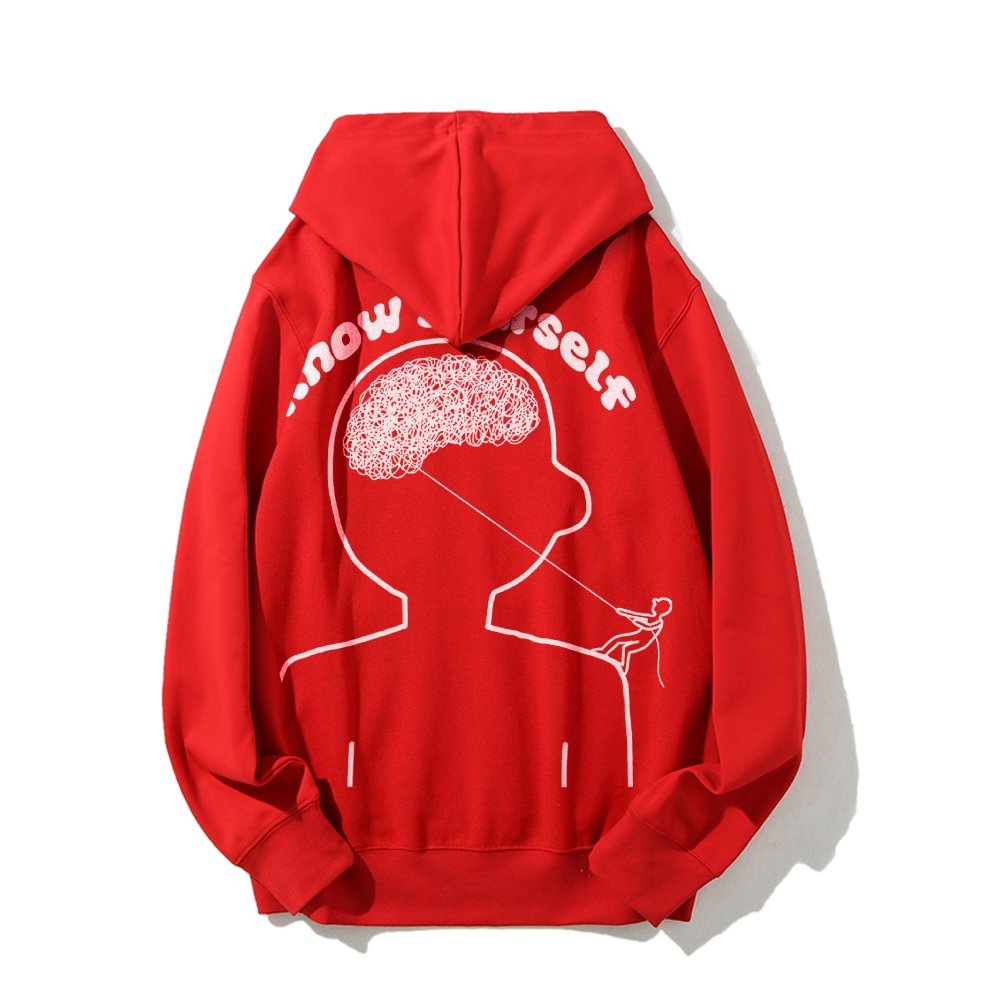 Vintage Mental Health Matters Graphic Print Printed Back Cotton Hoodie