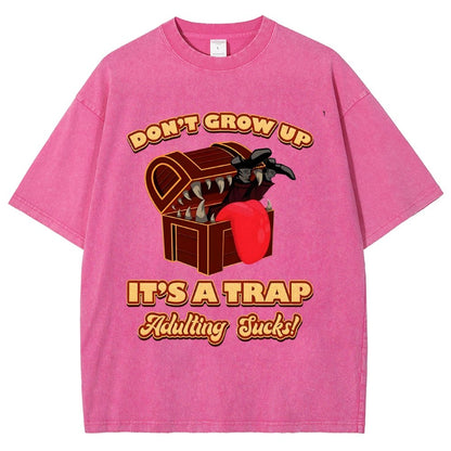 Don't Grow Up It's A Trap Vintage Distressed T-shirt