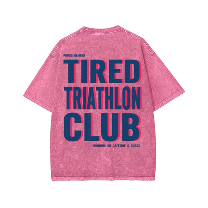 Tired Lawyer Club Front And Back Printing Washed T-shirt