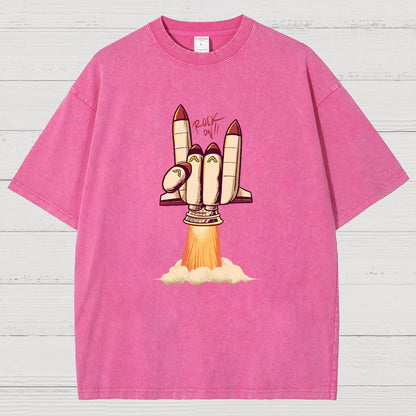 Rock On Rocket  Vintage Distressed T-shirt