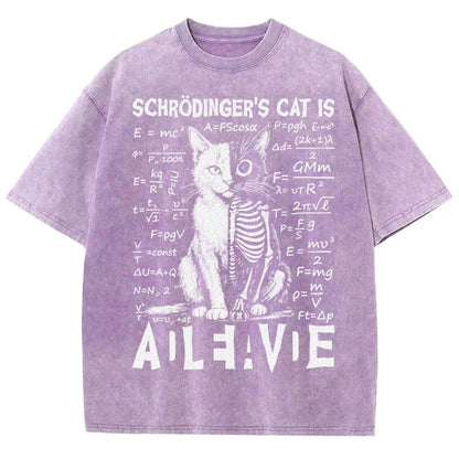 Schrödinger's Cat Dead And Alive Vintage Distressed T-shirt