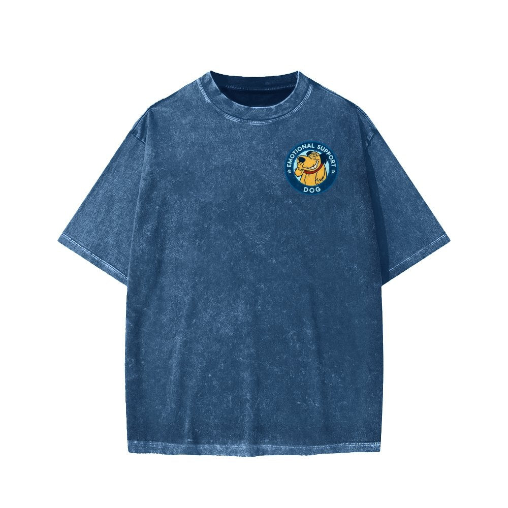 Dog Support Or Not? Front And Back Printing Washed T-shirt