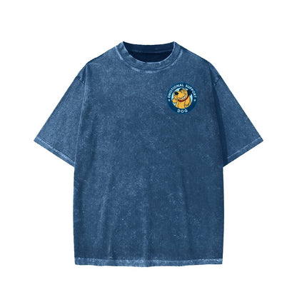 Dog Support Or Not? Front And Back Printing Washed T-shirt