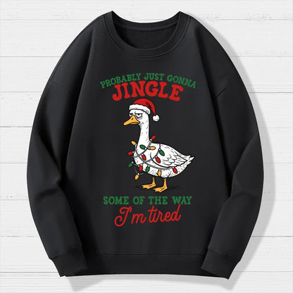 Funny Sarcastic Christmas Goose Geek Cotton Sweatshirt