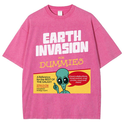 Earth Invasion for Dummies Vintage Distressed T-shirt
