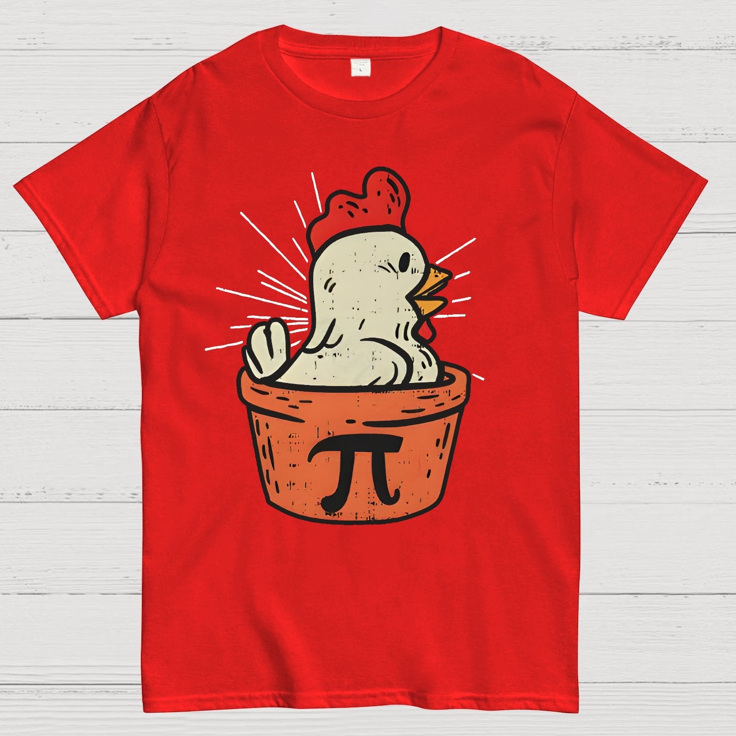 Funny Chicken Pot Pi Geek T-Shirt