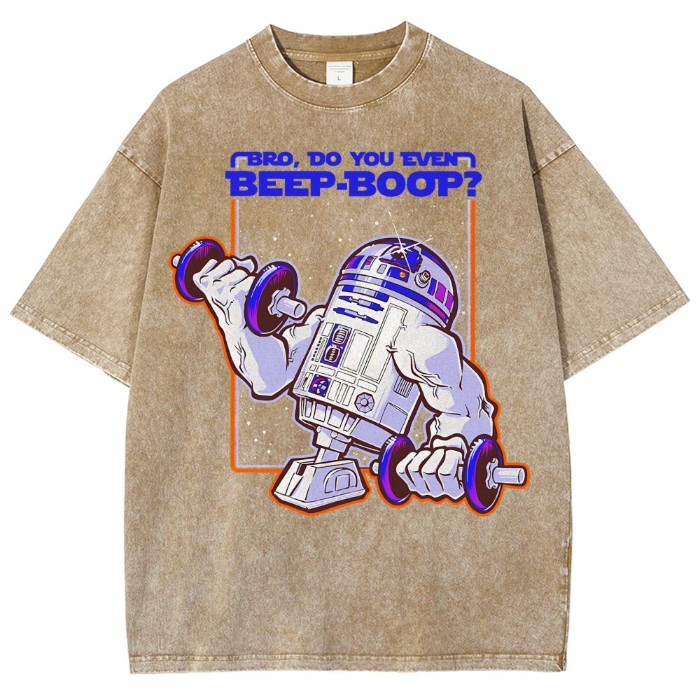 Bro Do You Even Beep-Boop Vintage Distressed T-shirt