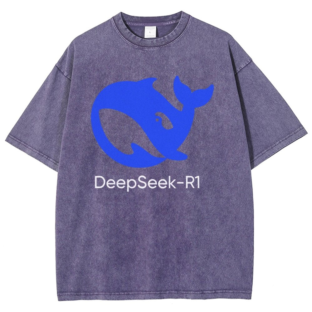 DeepSeek-R1 Icon Vintage Distressed T-shirt