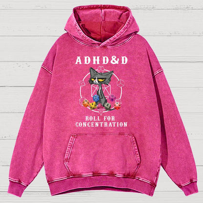 Adhd&Dnd-Cat Vintage Distressed Hoodie