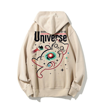 Journey to the Center of the Universe Geek Printed Back Cotton Hoodie