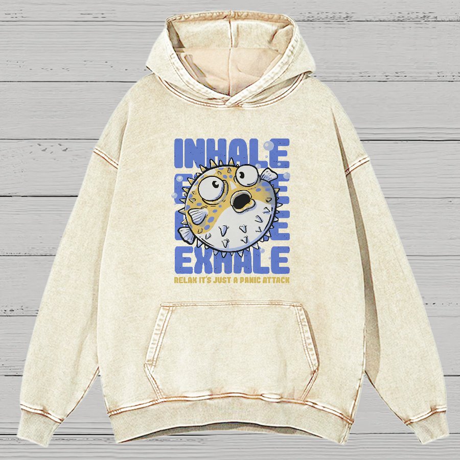 Just a Panic Attack - Funny Fish Sarcasm Vintage Distressed Hoodie