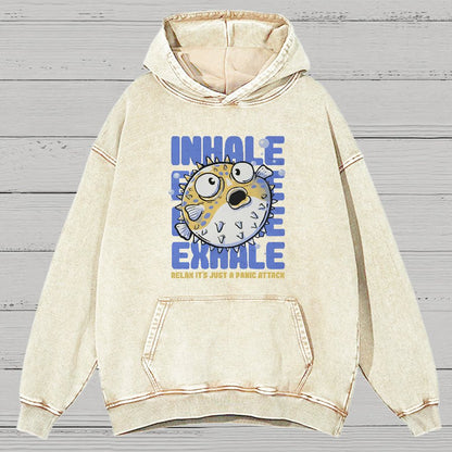 Just a Panic Attack - Funny Fish Sarcasm Vintage Distressed Hoodie