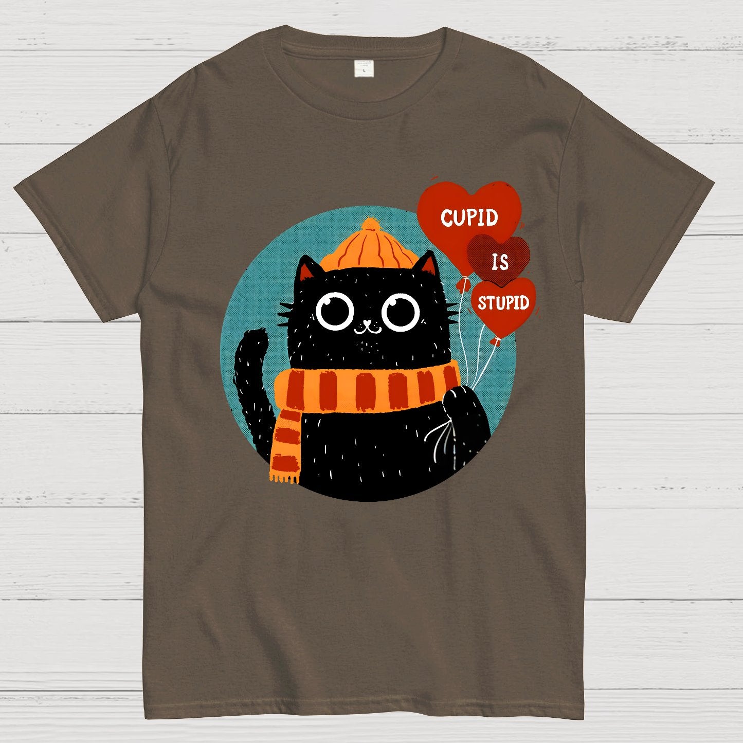 Cupid Is Stupid Funny Cat Geek T-Shirt