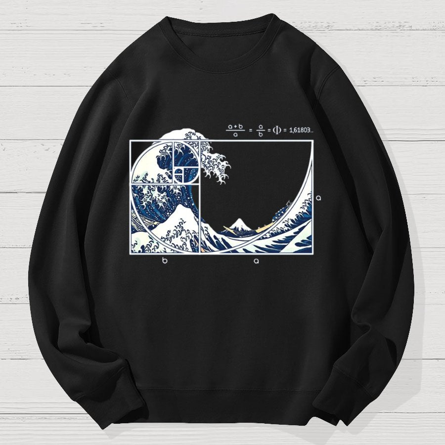 The Great Fibonacci Wave Science Geek Cotton Sweatshirt