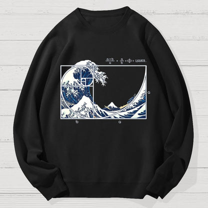 The Great Fibonacci Wave Science Geek Cotton Sweatshirt