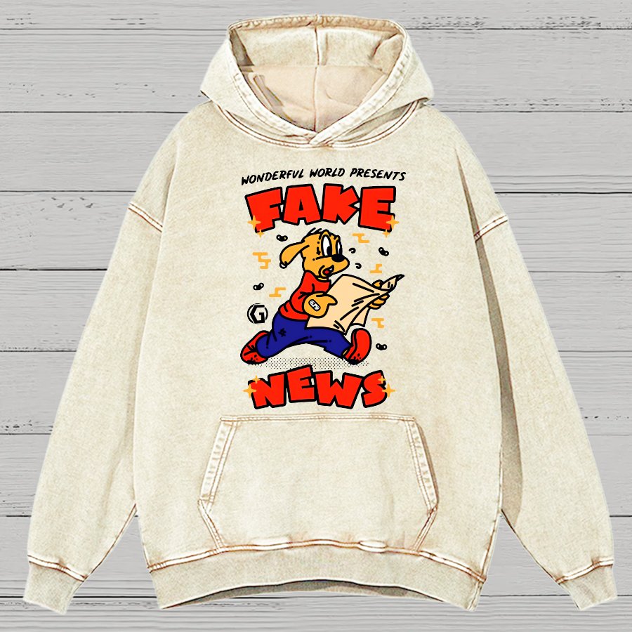 Fake News!Sarcasm Vintage Distressed Hoodie
