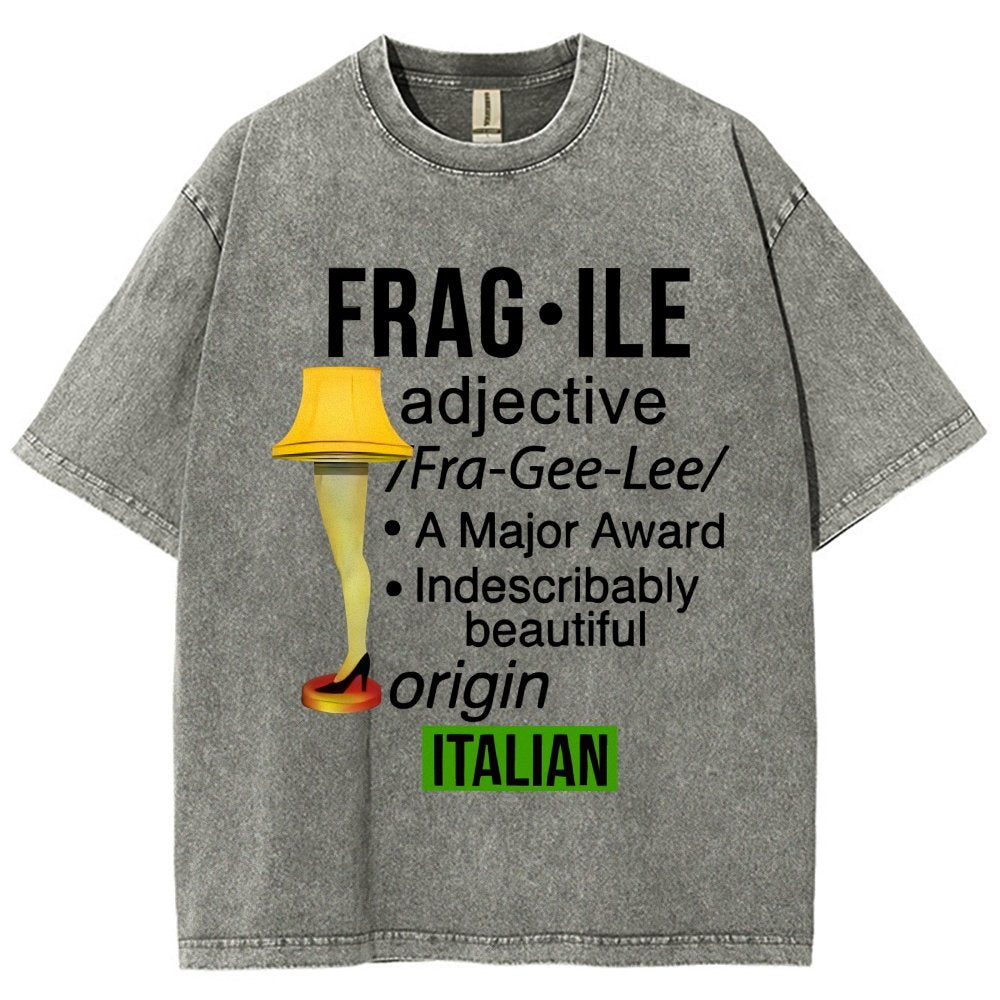Funny Christmas Fragile Major Award Leg Lamp Vintage Distressed T-shirt