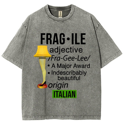 Funny Christmas Fragile Major Award Leg Lamp Vintage Distressed T-shirt