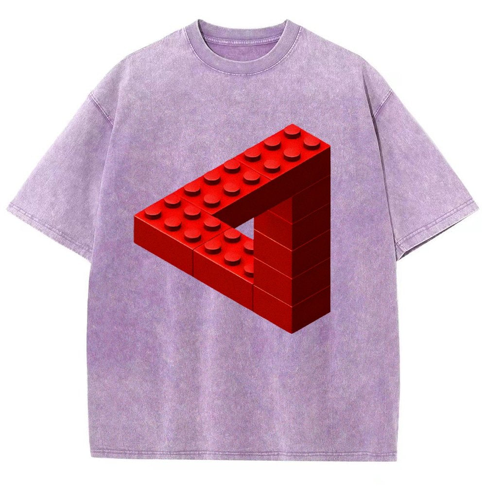 Escher Toy Bricks Vintage Distressed T-shirt 2412001063