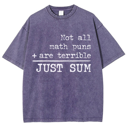 Not All Math Puns Are Terrible Just Sum Vintage Distressed T-shirt