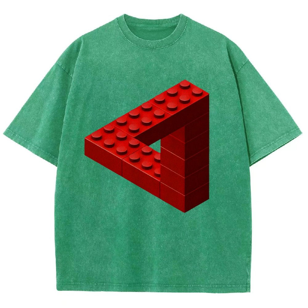 Escher Toy Bricks Vintage Distressed T-shirt 2412001063