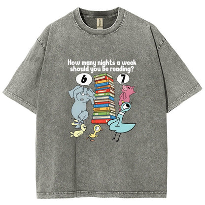 How Many Nights A Week Should You Be Reading 6-7 Vintage Distressed T-shirt