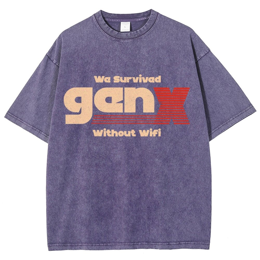We Survived Without Wifi Vintage Distressed T-shirt