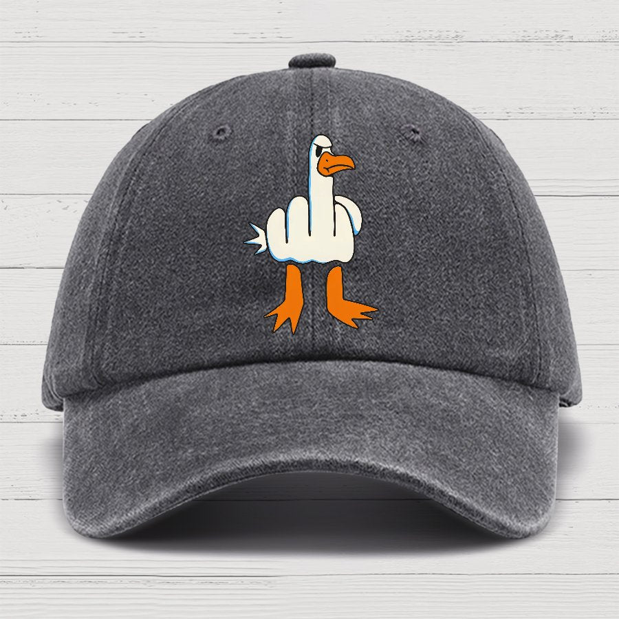 Rude Seagull Design Funny Cotton Hat