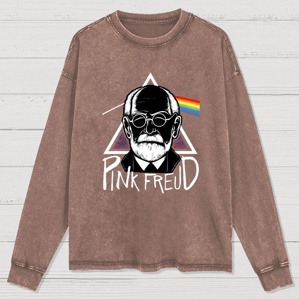 Pink Freed Washed Long Sleeve Tee